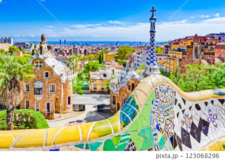 Barcelona. Gorgeous and amazing Park Guel . 123068296