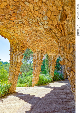 Barcelona. Gorgeous and amazing Park Guel . 123068300