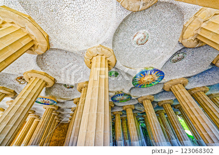 Barcelona. Gorgeous and amazing Park Guel . 123068302