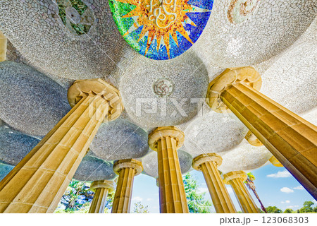 Barcelona. Gorgeous and amazing Park Guel . 123068303