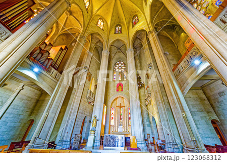 Indoor Sagrat Cor church is located.  Barcelona. 123068312