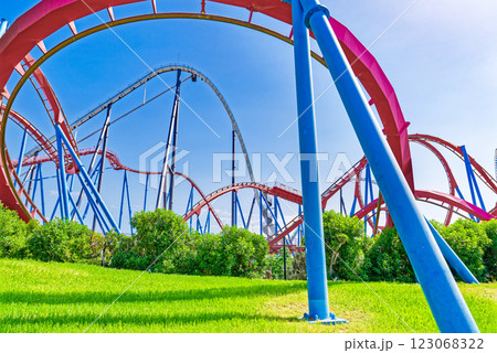 Roller Coaster in funny amusement park. 123068322