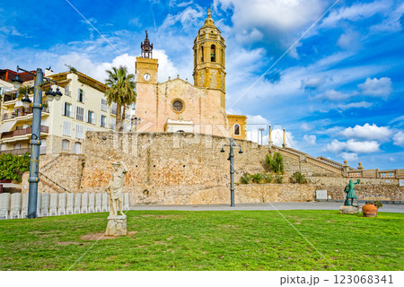 Iconic church of St. Bartholomew and St. Thecla. Sitges. 123068341