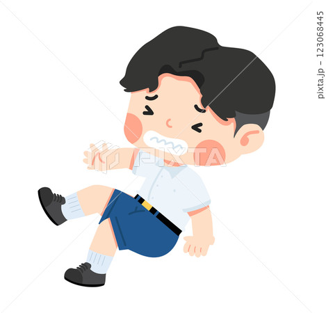Cute Student slips and falls 123068445