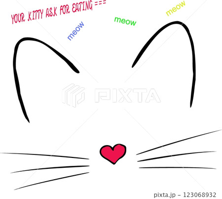 Illustration with the outline of a kitten Illustration with the outline of a kitten 123068932