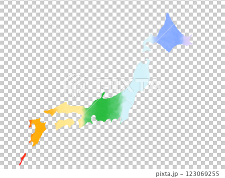 多彩的日本地圖 123069255