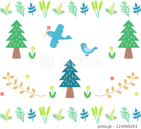 森の植物イラスト 123069261