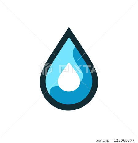 water drop icon with shadow 123069377