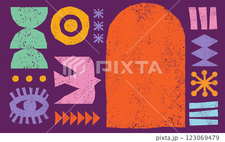 Abstract textured hand drawn design. Africa, tribal art, design, craft and pottery concept Abstract textured hand drawn design. Africa, tribal art, design, craft and pottery concept 123069479