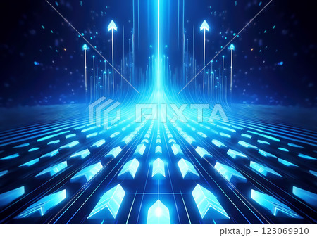 青い光の矢の3dイラスト背景 123069910