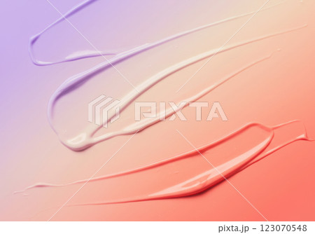 凹凸のあるカラフルなクリームの表面、マクロ（AI生成画像） 123070548