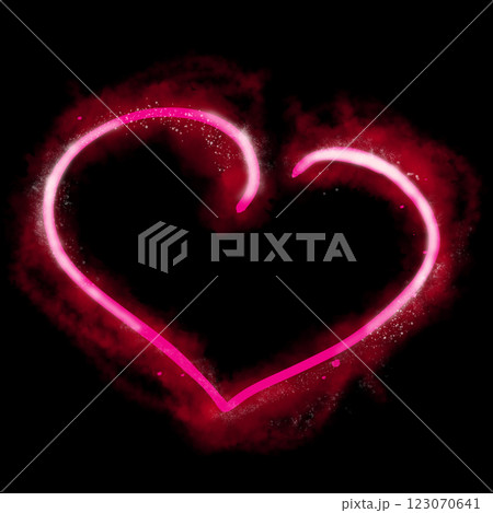 Neon Heart Frame with Smoke and Splashes , Illustration Template for Web and Print Use Neon Heart Frame with Smoke and Splashes , Illustration Template for Web and Print Use 123070641