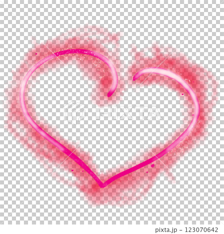 Neon Heart Frame with Smoke and Splashes , Illustration Template for Web and Print Use 123070642