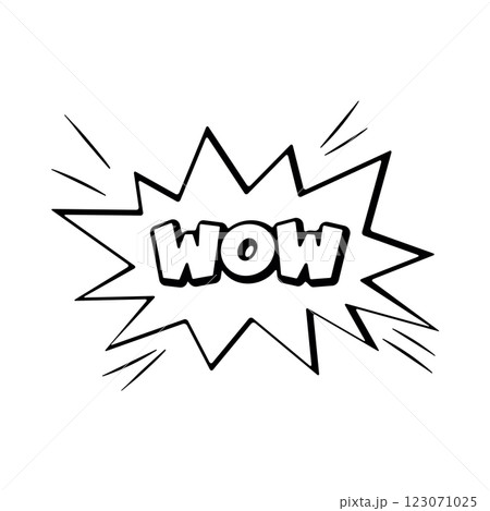 Comics bomb and explosion. Speech bubble with word wow. Design elements for print 123071025