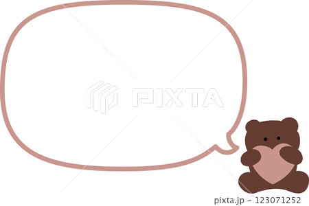 ハートを持つクマちゃん吹き出し　アニマル 123071252