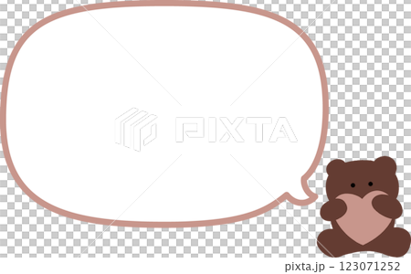 ハートを持つクマちゃん吹き出し　アニマル 123071252