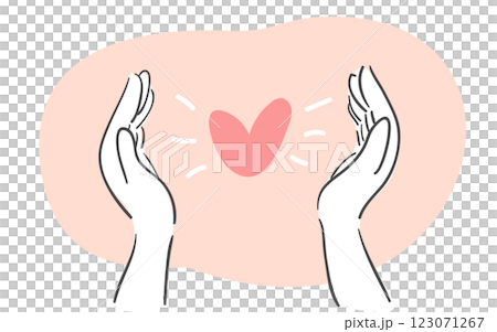 An illustration of hands forming a heart shape 123071267