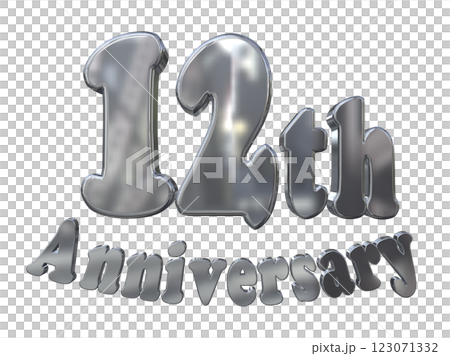 3DCG letters "12th Anniversary/12th Anniversary mark glitter" Silver, Silver 3DCG letters "12th Anniversary/12th Anniversary mark glitter" Silver, Silver 123071332