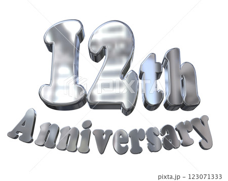 3DCG文字「12th Anniversary/12周年マークキラキラ」シルバー,銀 3DCG文字「12th Anniversary/12周年マークキラキラ」シルバー,銀 123071333