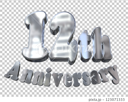 3DCG文字「12th Anniversary/12周年マークキラキラ」シルバー,銀 3DCG文字「12th Anniversary/12周年マークキラキラ」シルバー,銀 123071333