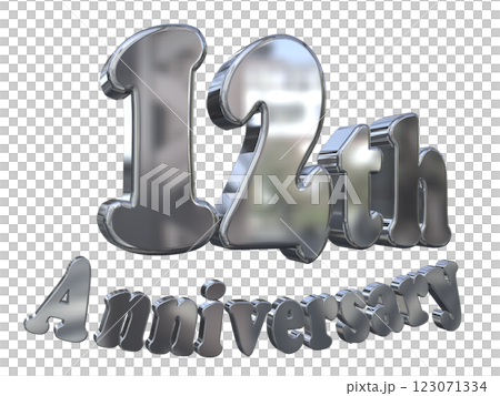 3DCG文字「12th Anniversary/12周年マークキラキラ」シルバー,銀 3DCG文字「12th Anniversary/12周年マークキラキラ」シルバー,銀 123071334