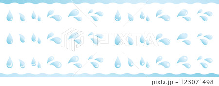 透明感のある水滴と汗マークのイラストセット 透明感のある水滴と汗マークのイラストセット 123071498