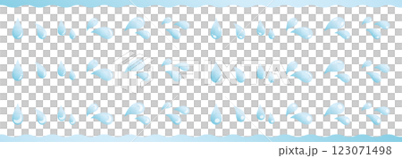 透明感のある水滴と汗マークのイラストセット 透明感のある水滴と汗マークのイラストセット 123071498