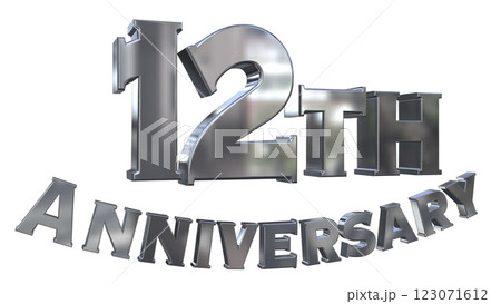 3DCG文字「12th Anniversary/12周年マークキラキラ」シルバー,銀 123071612