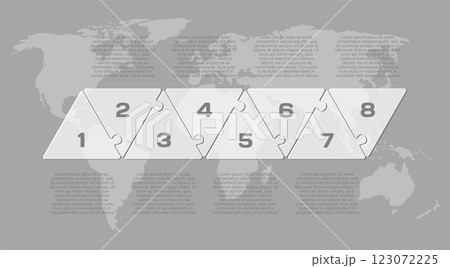 Puzzle diagram infographic process on 8 steps Puzzle diagram infographic process on 8 steps 123072225