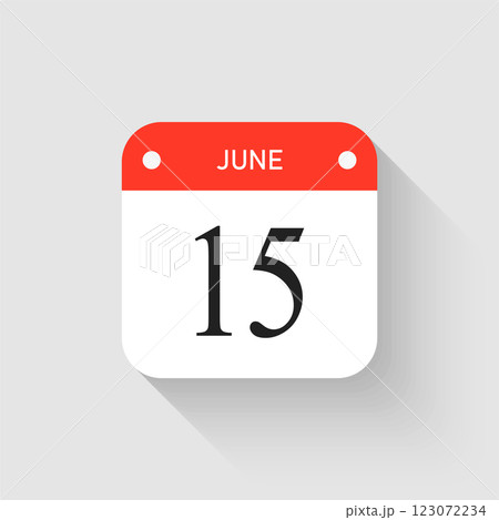 Vector icon page day calendar - 15 June month 123072234