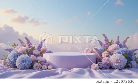 Luxury Floral Scene with Gentle Golden Glow 123072630