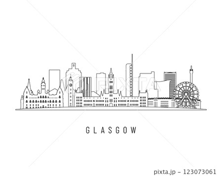 Detailed Glasgow skyline vector illustration. 123073061