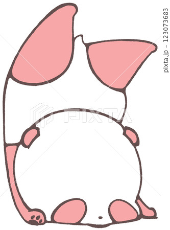 ころんで逆さまになってしまった子パンダ(赤色) ころんで逆さまになってしまった子パンダ(赤色) 123073683