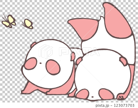 一隻小熊貓仰望蝴蝶,一隻小熊貓(紅色)倒掛著頭 一隻小熊貓仰望蝴蝶,一隻小熊貓(紅色)倒掛著頭 123073703