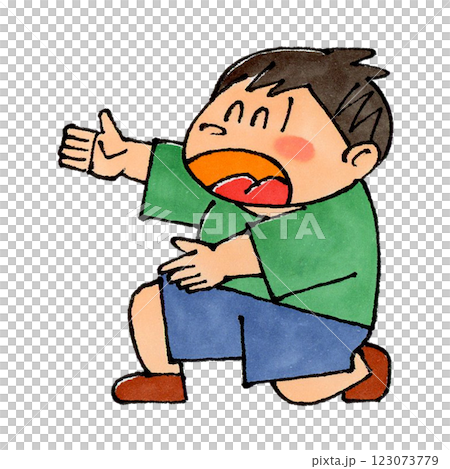 Kneeling boy 123073779