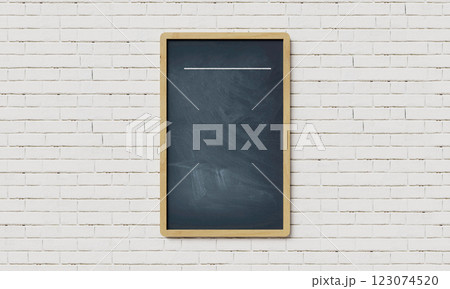 Wood Frame Blackboard Mock up. 3D Rendering Wood Frame Blackboard Mock up. 3D Rendering 123074520