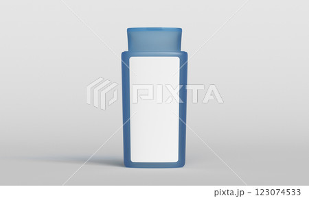 Blue Bottle Mock up with Blank Label for copy space. 3D Rendering 123074533