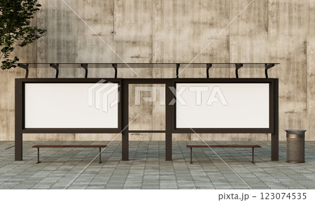 Bus Stop Billboard Mock up. 3D Rendering 123074535