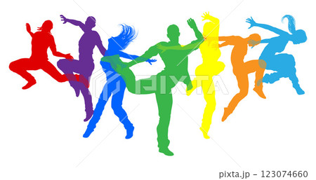 Dancers Silhouette Street Dance Poses Silhouettes 123074660
