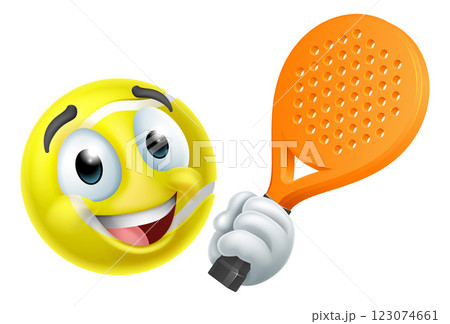 Padel Paddle Ball Tennis Cartoon Mascot Emoticon 123074661