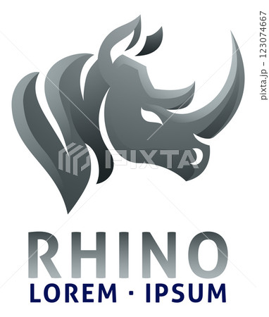 Rhino Rhinoceros Animal Design Icon Mascot Concept 123074667