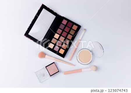 Explore the World of Beauty with This Luxurious Makeup Palette and Accessories Perfect for Creating Stunning Eye Looks and Flawless Finishes Daily 123074743