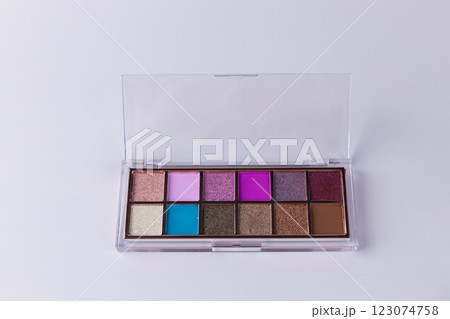 Vibrant Eyeshadow Palette Featuring a Diverse Array of Colorful Shades for Creative Makeup Looks and Eye-Catching Styles: Perfect for Every Occasion and Skin Tone 123074758