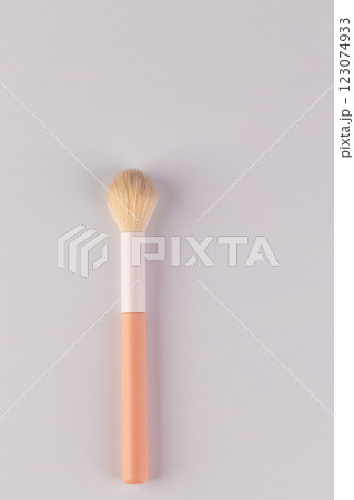 Charming Makeup Brush with Soft Bristles and a Trendy Peach Handle Perfect for Blending and Application in Any Makeup Routine or Professional Setting 123074933