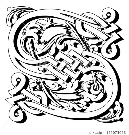 Masselle Initial Caps Font Capital Letter S vector design Masselle Initial Caps Font Capital Letter S vector design 123075028