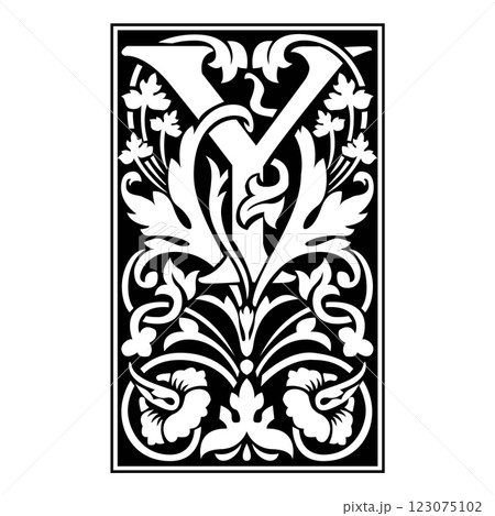 victoriana Initial Caps Font Capital Letter Y vector design victoriana Initial Caps Font Capital Letter Y vector design 123075102