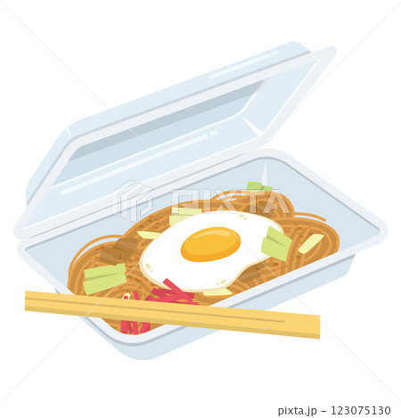 パックに入った焼きそば 123075130