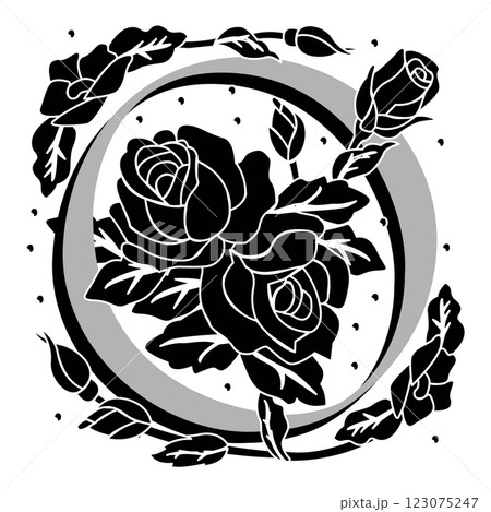 rosette Initial Caps Font Capital Letter O vector design 123075247