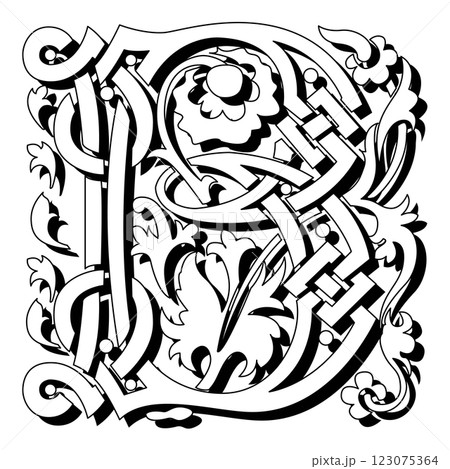 Masselle Initial Caps Font Capital Letter B vector design 123075364