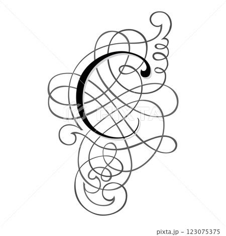 Fantasia Initial Caps Font Capital Letter C vector design Fantasia Initial Caps Font Capital Letter C vector design 123075375